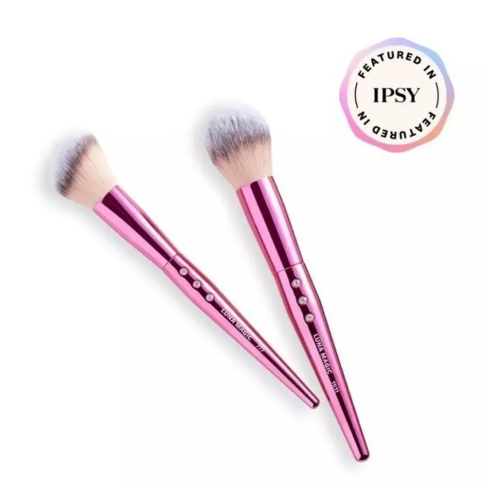 NWT Luna Magic Pink Face Makeup Brush Set - 2 Brushes